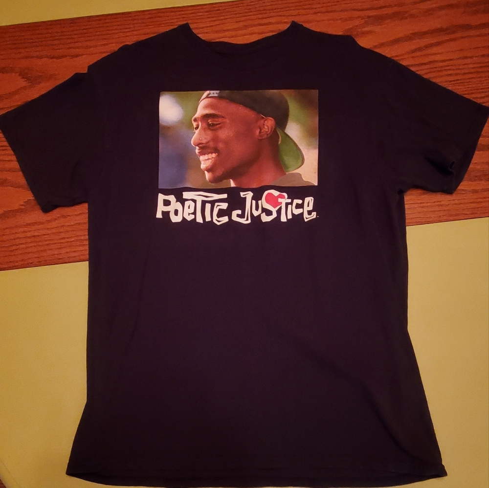 Poetic Justice Lucky 2Pac T-shirt Men's Large Black